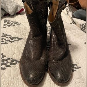 Frye snake skin boots